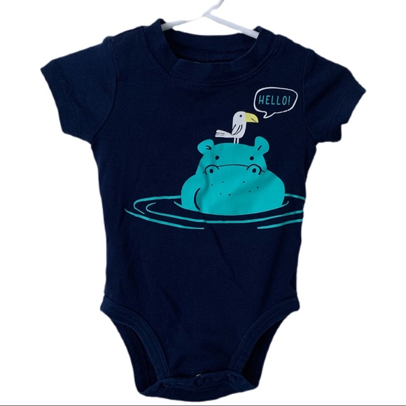 Carter's Other - 3/$15 Carter’s Hippo Hello Short Sleeve Bodysuit